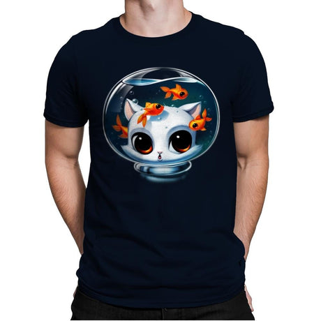 Castronaut Cat - Mens Premium T-Shirts RIPT Apparel Small / Midnight Navy