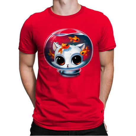 Castronaut Cat - Mens Premium T-Shirts RIPT Apparel Small / Red