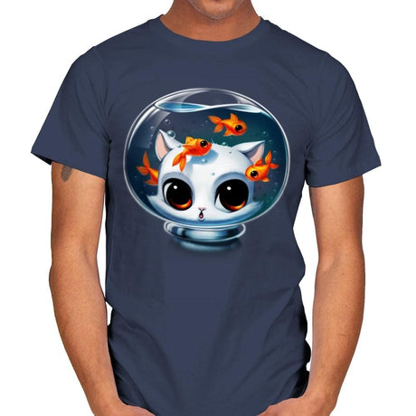 Castronaut Cat - Mens T-Shirts RIPT Apparel Small / Navy