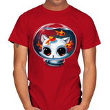 Castronaut Cat - Mens T-Shirts RIPT Apparel Small / Red