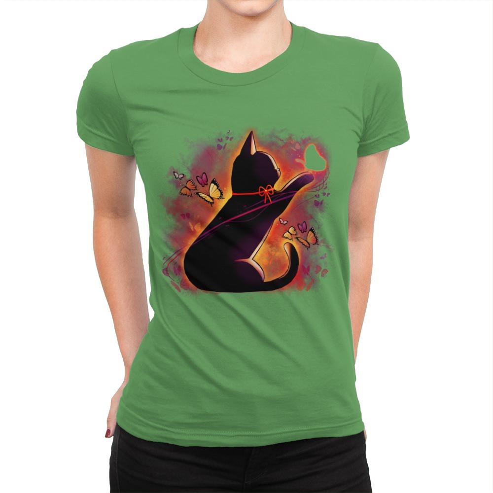 Cat Butterflies - Womens Premium T-Shirts RIPT Apparel