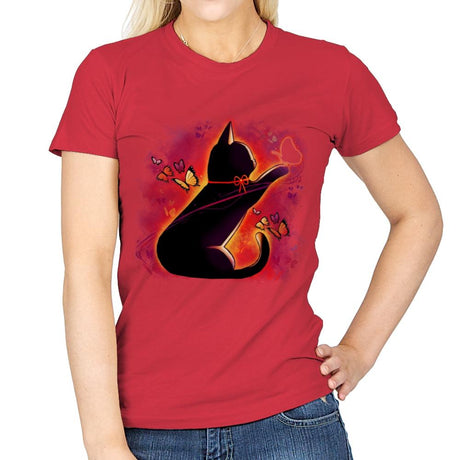Cat Butterflies - Womens T-Shirts RIPT Apparel Small / Red