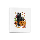 Cat Leaves and Pumpkins - Canvas Wraps Canvas Wraps RIPT Apparel 8x10 / White