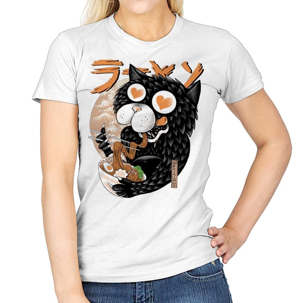 Cat Love Ramen - Womens T-Shirts RIPT Apparel Small / White