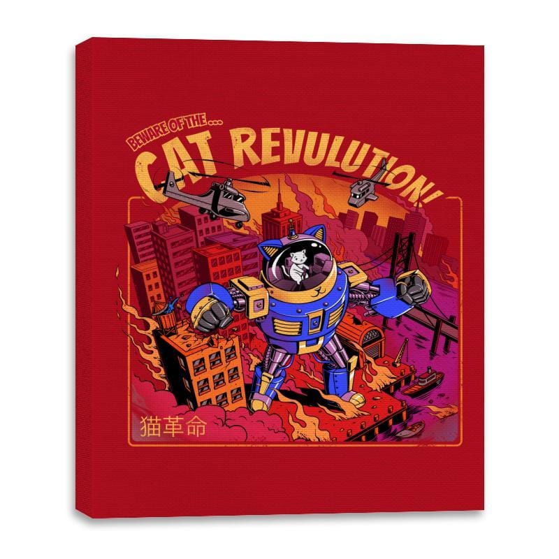 Cat Revolution - Canvas Wraps Canvas Wraps RIPT Apparel 16x20 / Red