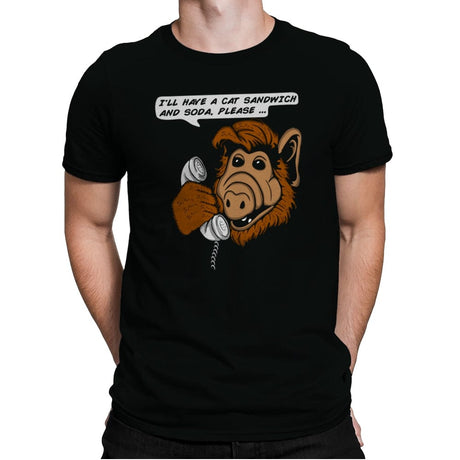 Cat Sandwich and Soda - Mens Premium T-Shirts RIPT Apparel Small / Black