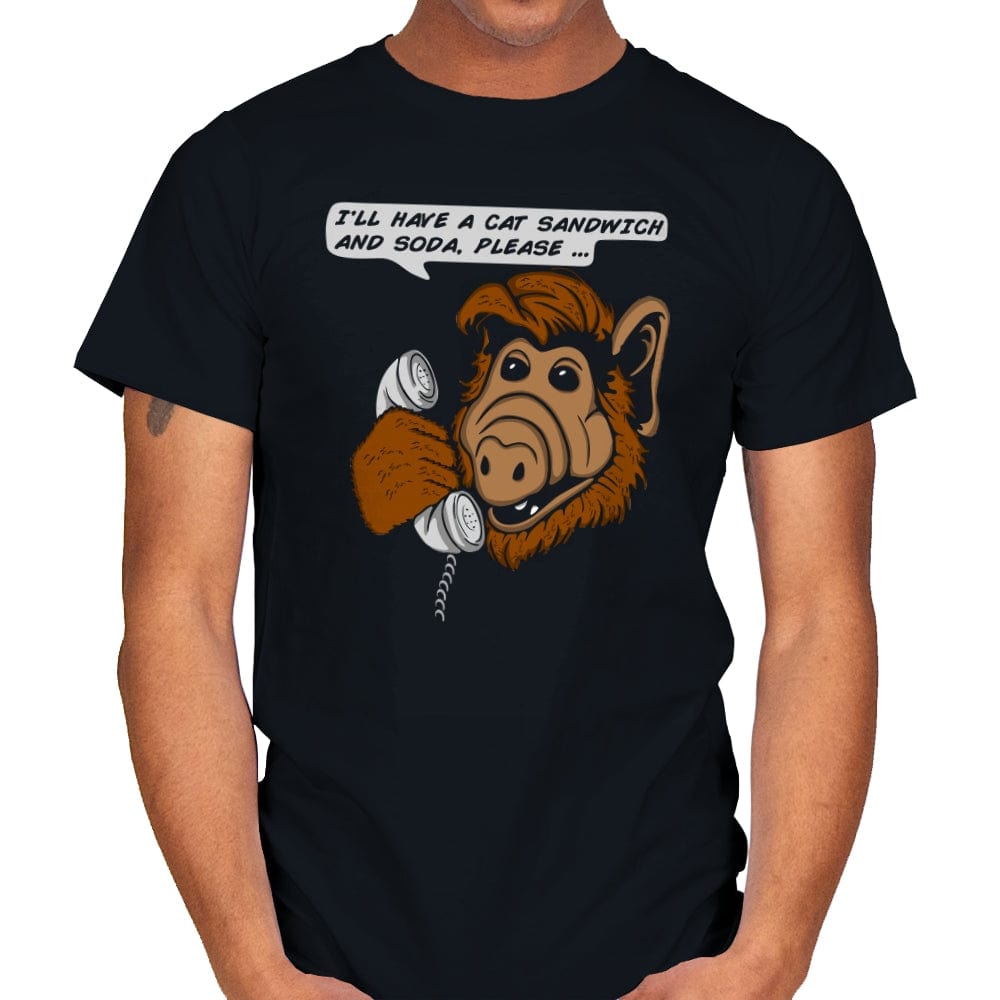 Cat Sandwich and Soda - Mens T-Shirts RIPT Apparel Small / Black