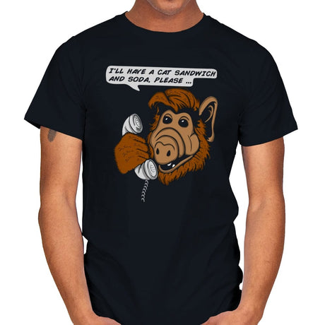 Cat Sandwich and Soda - Mens T-Shirts RIPT Apparel Small / Black