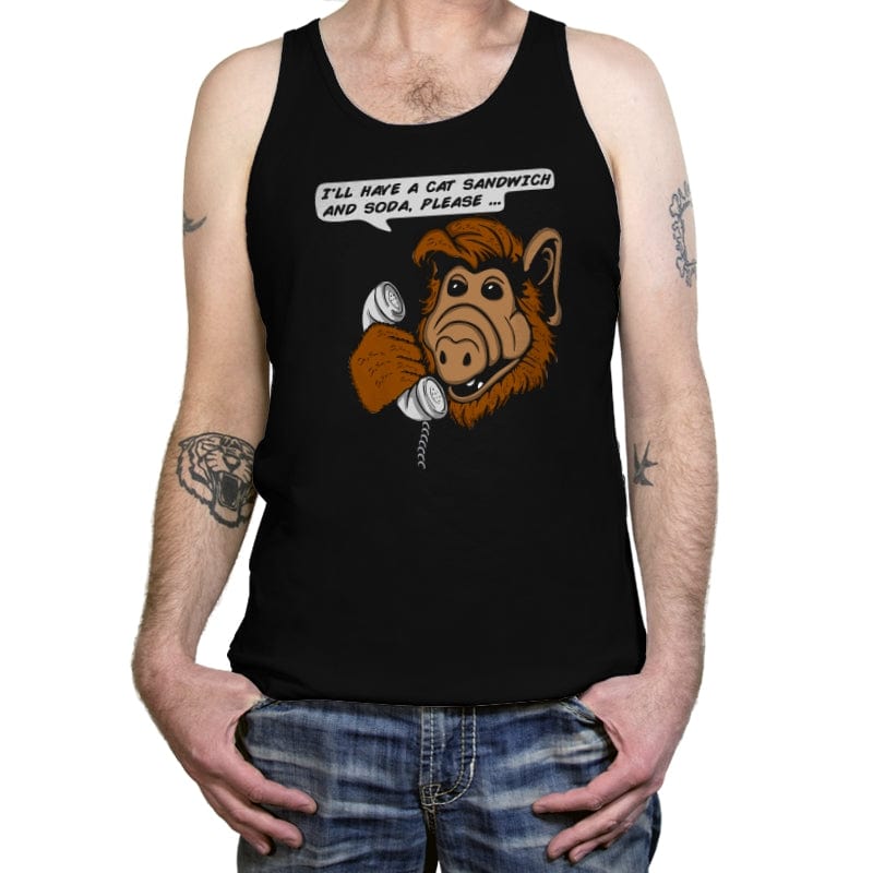 Cat Sandwich and Soda - Tanktop Tanktop RIPT Apparel X-Small / Black