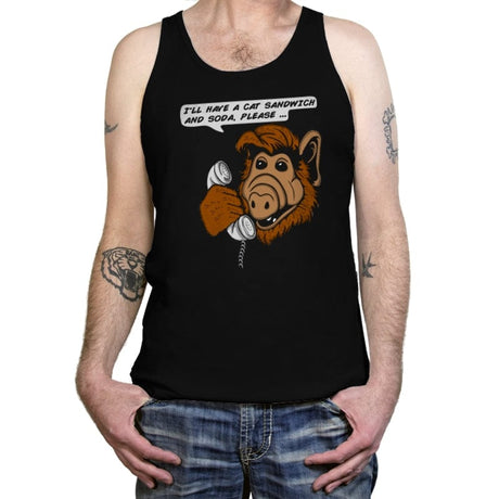 Cat Sandwich and Soda - Tanktop Tanktop RIPT Apparel X-Small / Black