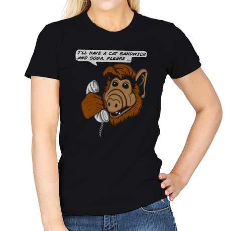 Cat Sandwich and Soda - Womens T-Shirts RIPT Apparel Small / Black