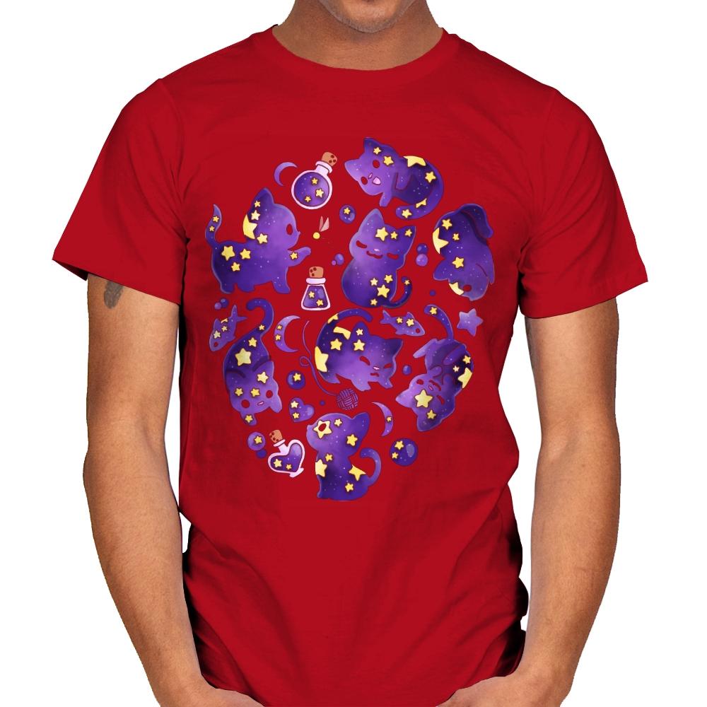 Cat Star - Mens T-Shirts RIPT Apparel Small / Red