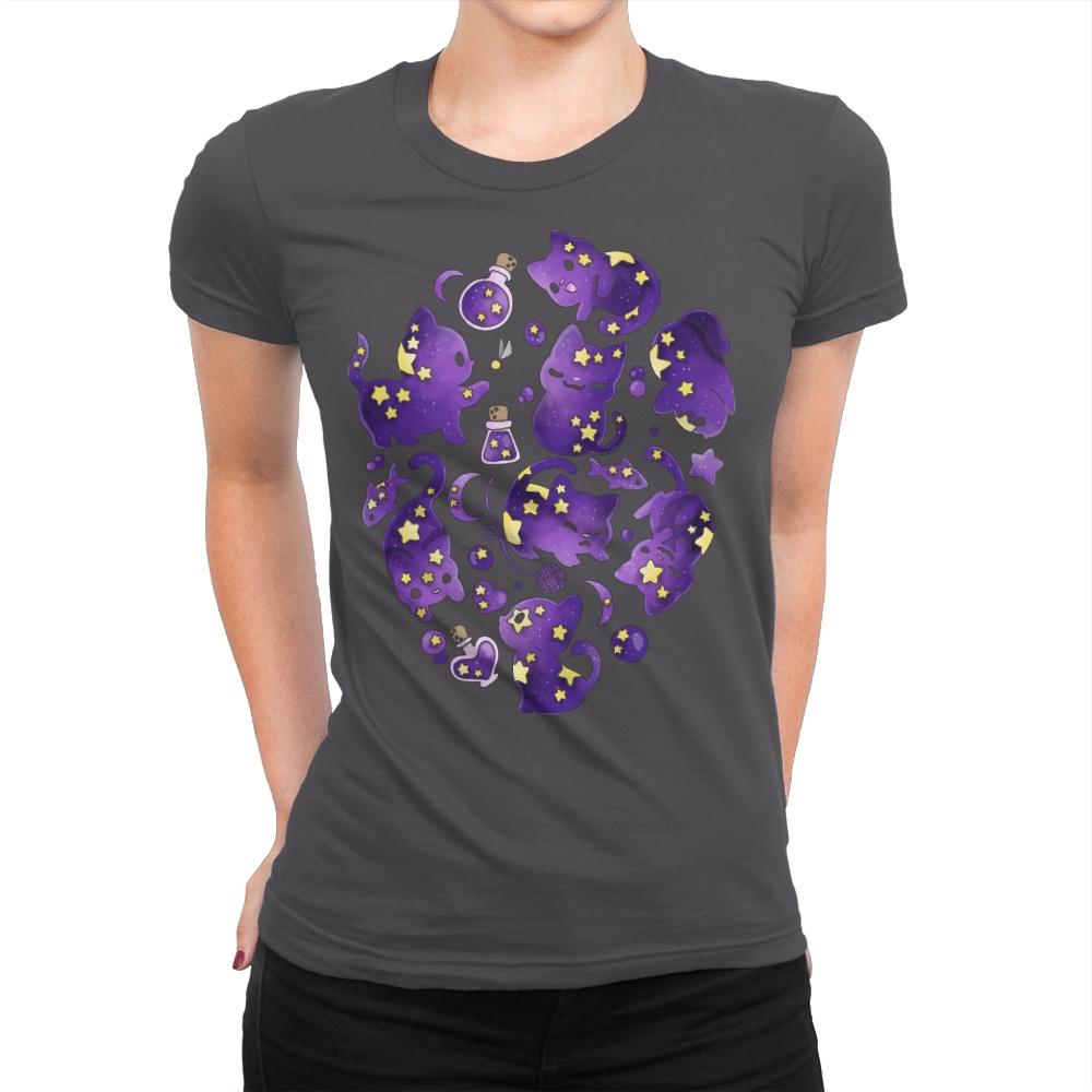 Cat Star - Womens Premium T-Shirts RIPT Apparel Small / Heavy Metal