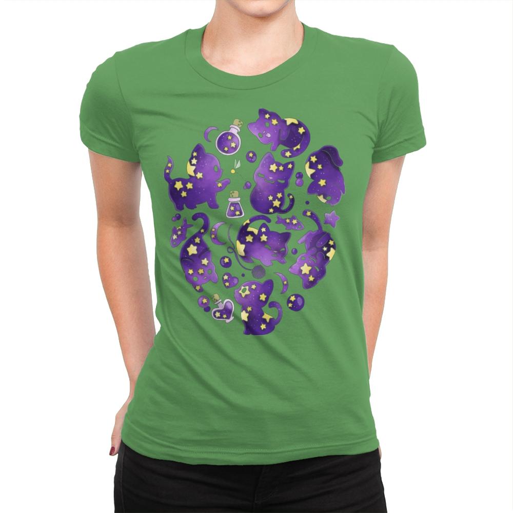 Cat Star - Womens Premium T-Shirts RIPT Apparel Small / Kelly