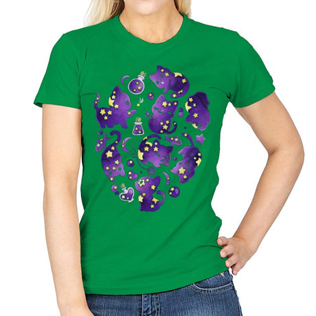 Cat Star - Womens T-Shirts RIPT Apparel Small / Irish Green