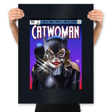 Cat Woman - Prints Posters RIPT Apparel 18x24 / Black