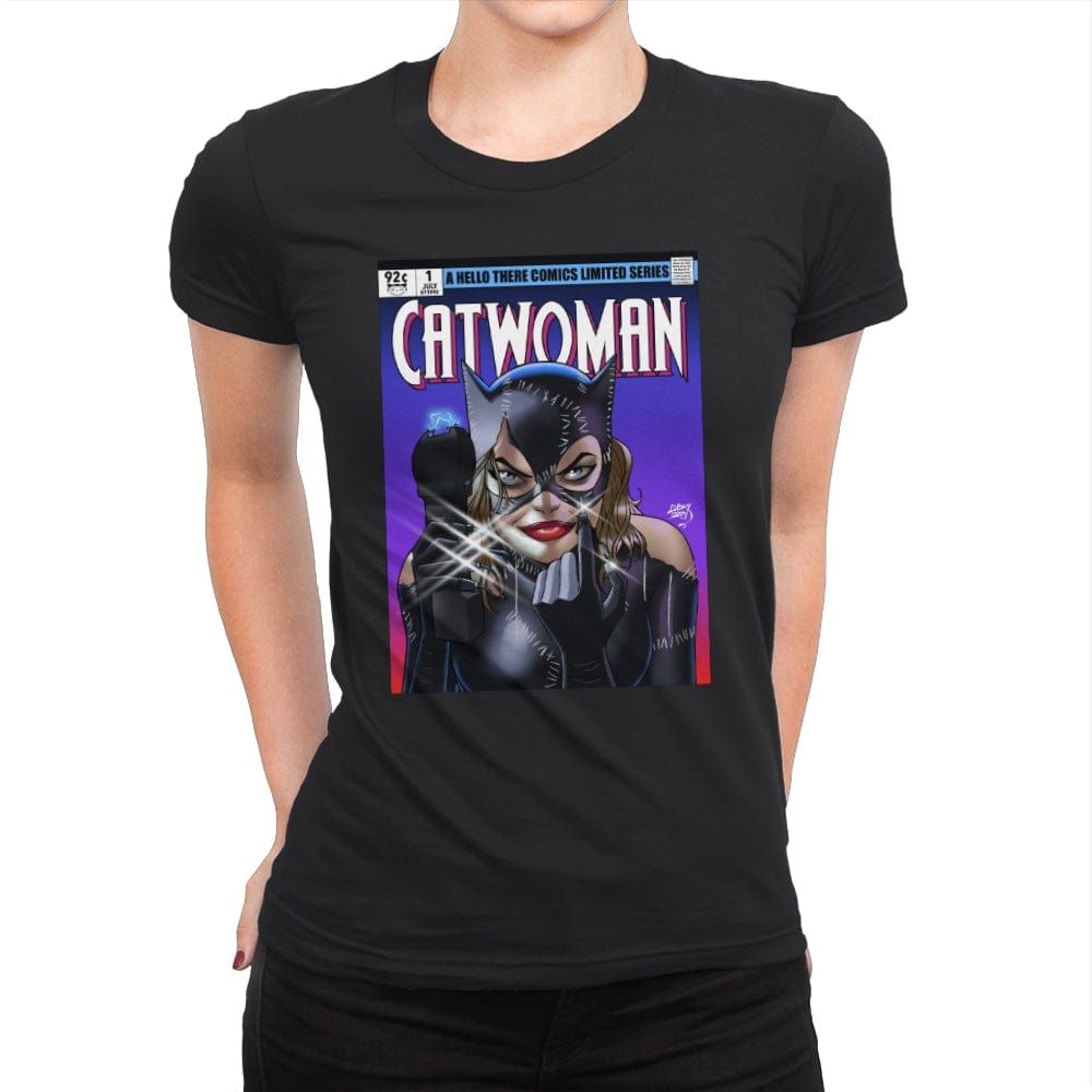Cat Woman - Womens Premium T-Shirts RIPT Apparel Small / Black