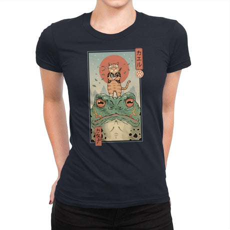 Catana and the Big Frog - Womens Premium T-Shirts RIPT Apparel Small / Midnight Navy