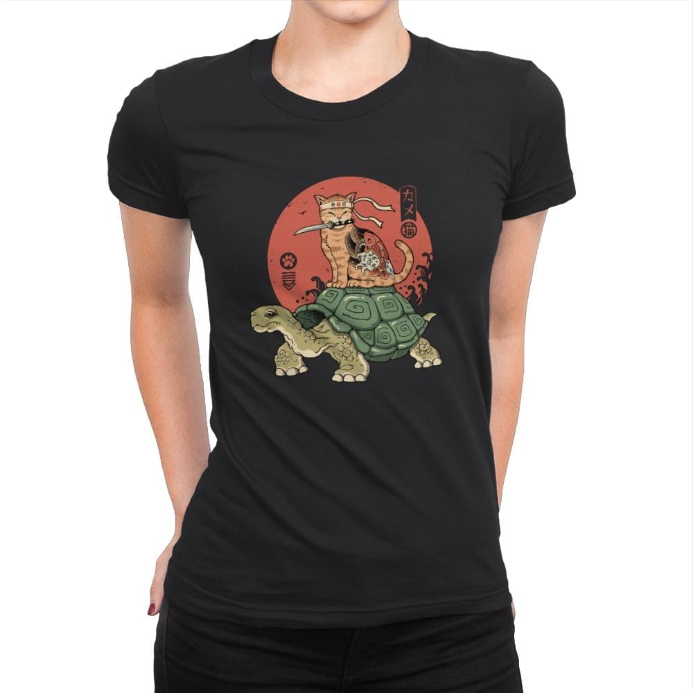 Catana on Turtle - Womens Premium T-Shirts RIPT Apparel Small / Black