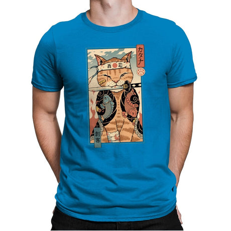 Catana Portrait - Mens Premium T-Shirts RIPT Apparel Small / Turqouise