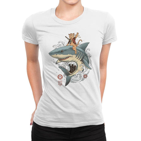 Catana Shark - Womens Premium T-Shirts RIPT Apparel Small / White