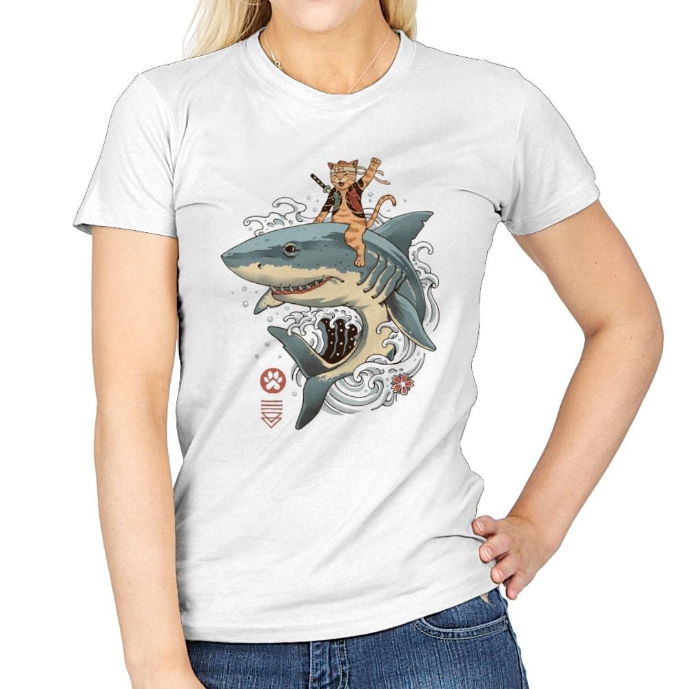 Catana Shark - Womens T-Shirts RIPT Apparel Small / White