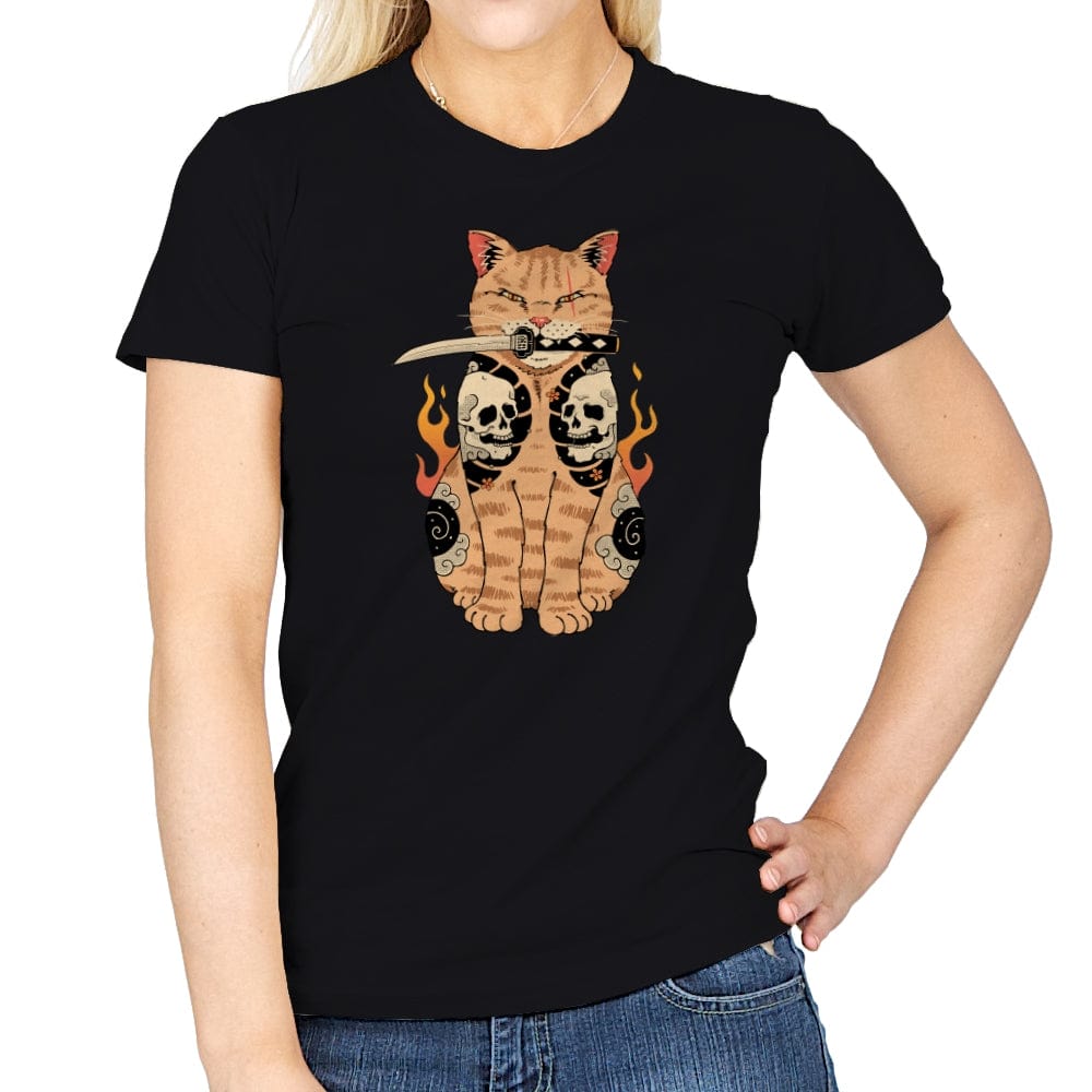 Catana Skull - Womens T-Shirts RIPT Apparel Small / Black