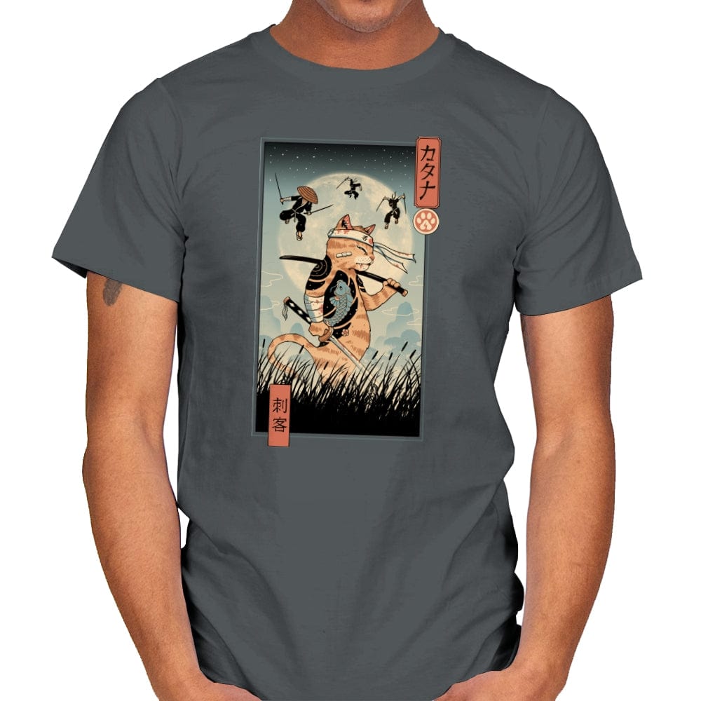 Catana the Last Fight Ukiyo-e - Mens T-Shirts RIPT Apparel Small / Charcoal
