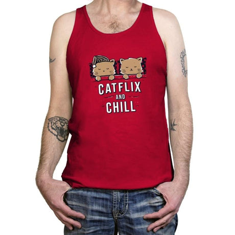 Catflix And Chill - Tanktop Tanktop RIPT Apparel