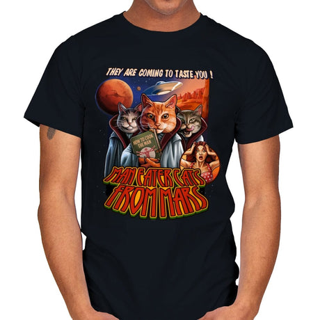 Cats from Mars - Mens T-Shirts RIPT Apparel Small / Black