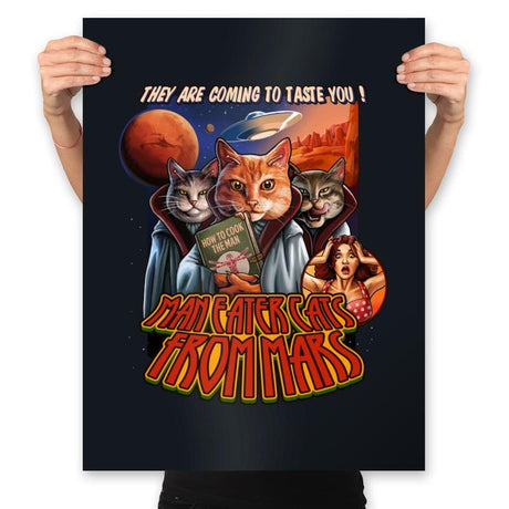 Cats from Mars - Prints Posters RIPT Apparel 18x24 / Black