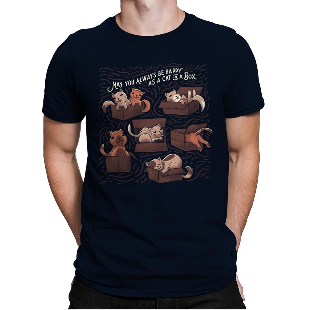 Cats in a Box - Mens Premium T-Shirts RIPT Apparel Small / Midnight Navy