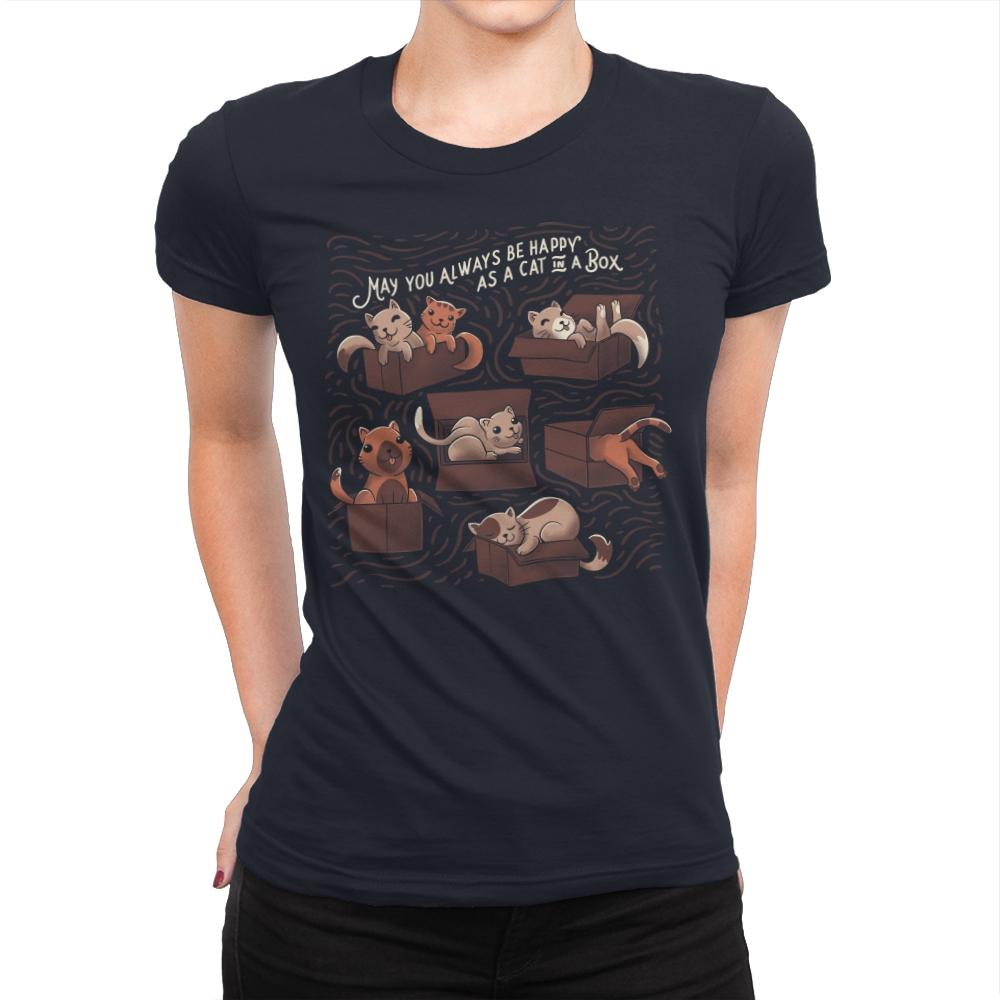 Cats in a Box - Womens Premium T-Shirts RIPT Apparel Small / Midnight Navy