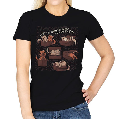 Cats in a Box - Womens T-Shirts RIPT Apparel Small / Black