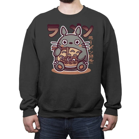 Cats Love Ramen - Crew Neck Sweatshirt Crew Neck Sweatshirt RIPT Apparel Small / Charcoal