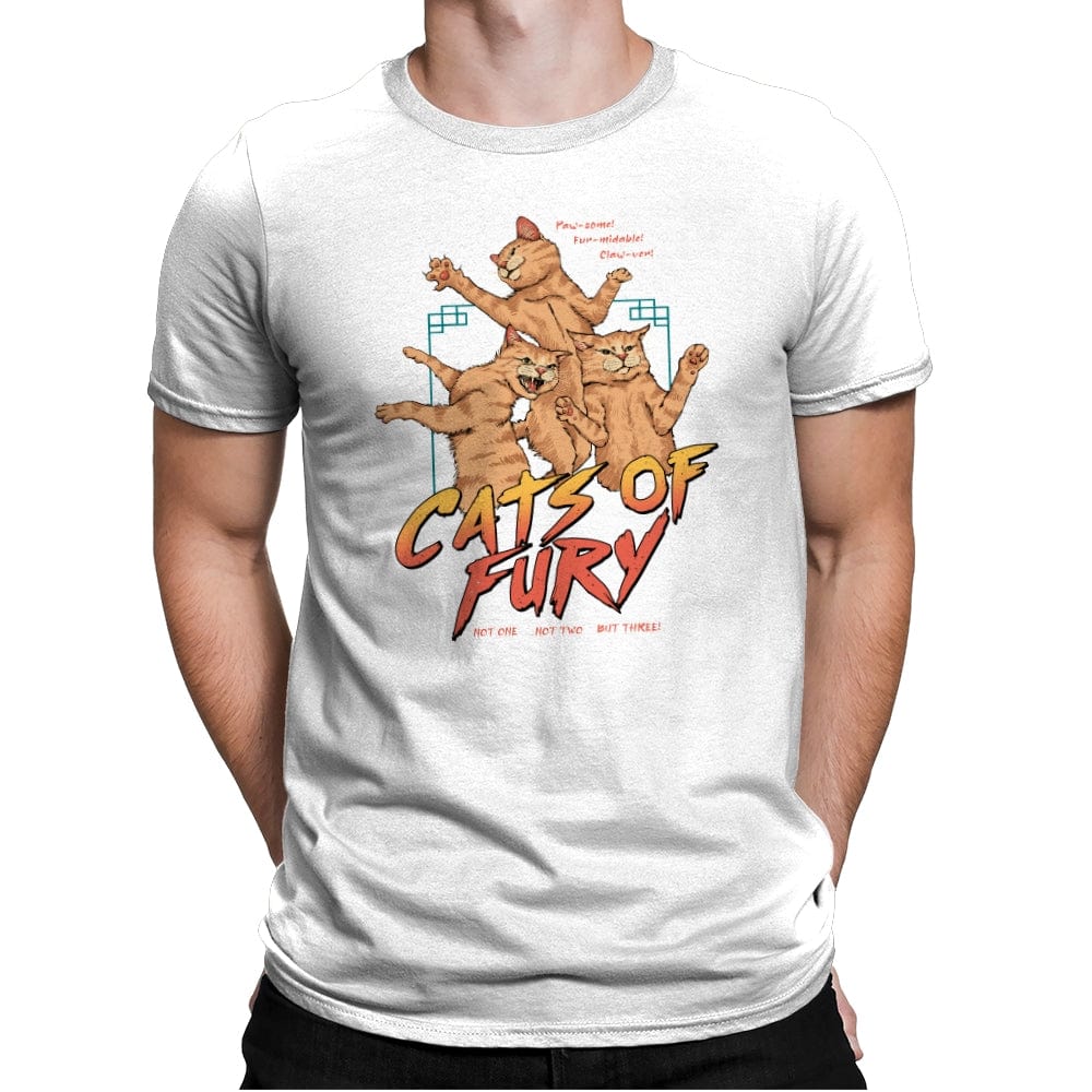 Cats of Fury! - Mens Premium T-Shirts RIPT Apparel Small / White