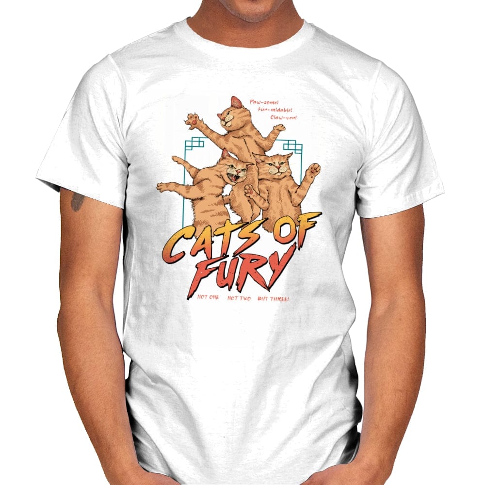 Cats of Fury! - Mens T-Shirts RIPT Apparel Small / White