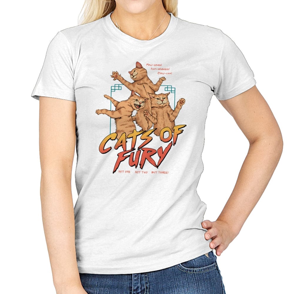 Cats of Fury! - Womens T-Shirts RIPT Apparel Small / White