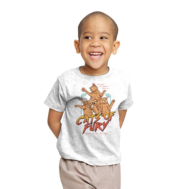 Cats of Fury! - Youth T-Shirts RIPT Apparel X-small / White