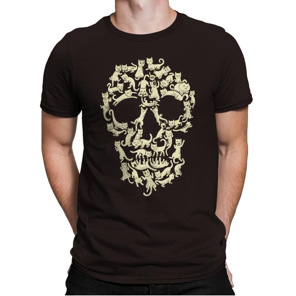 Catskull - Mens Premium T-Shirts RIPT Apparel Small / Dark Chocolate