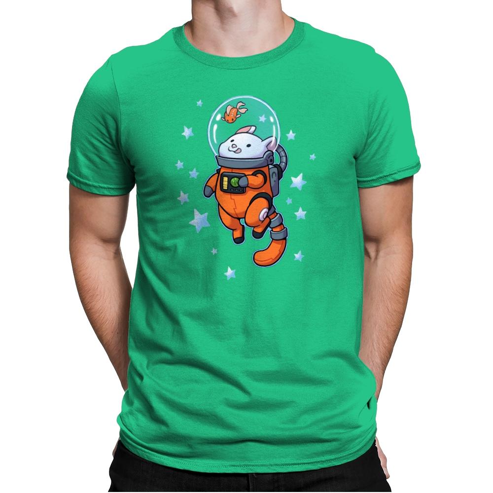 Catstronaut - Mens Premium T-Shirts RIPT Apparel Small / Kelly Green
