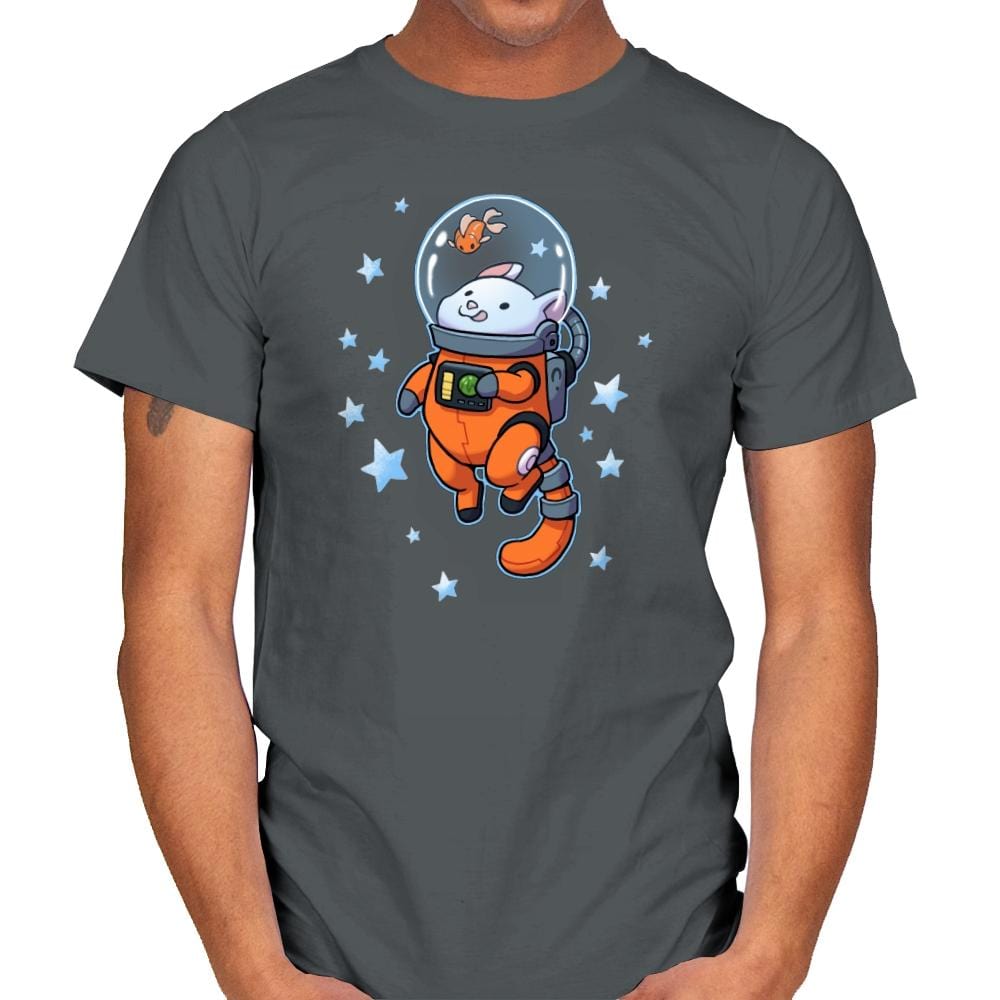 Catstronaut - Mens T-Shirts RIPT Apparel Small / Charcoal