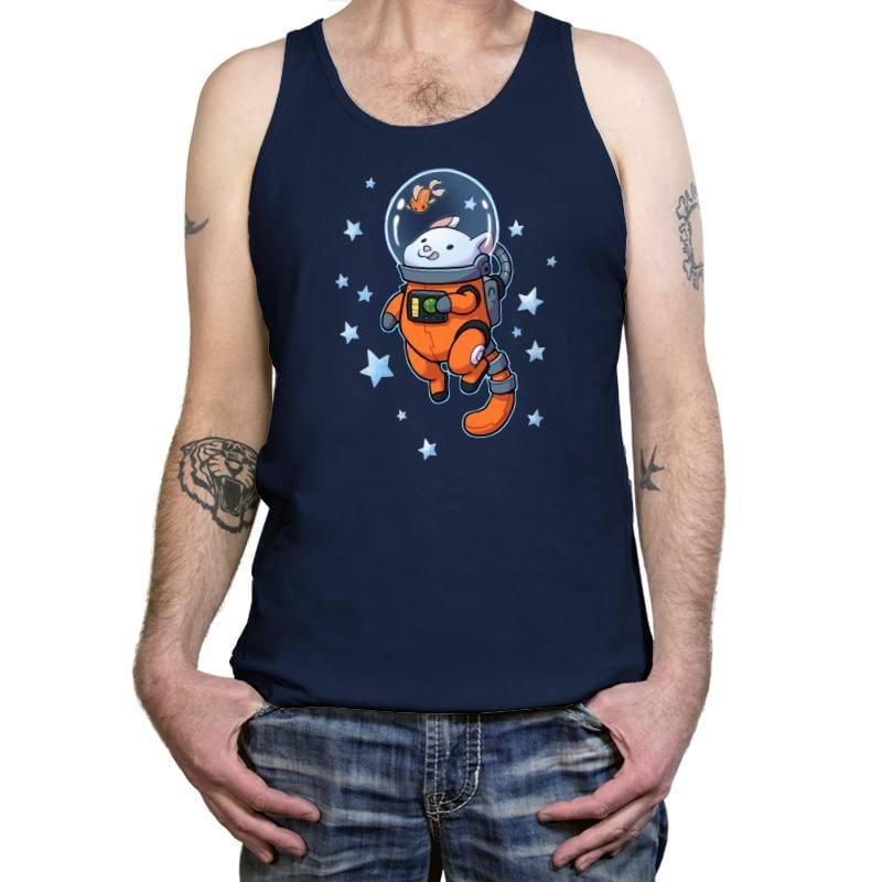 Catstronaut - Tanktop Tanktop RIPT Apparel X-Small / Navy