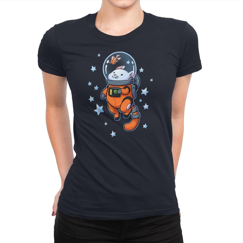 Catstronaut - Womens Premium T-Shirts RIPT Apparel Small / Midnight Navy