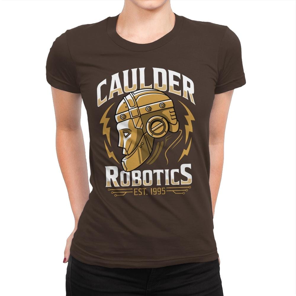 Caulder Robotics - Womens Premium T-Shirts RIPT Apparel Small / Dark Chocolate