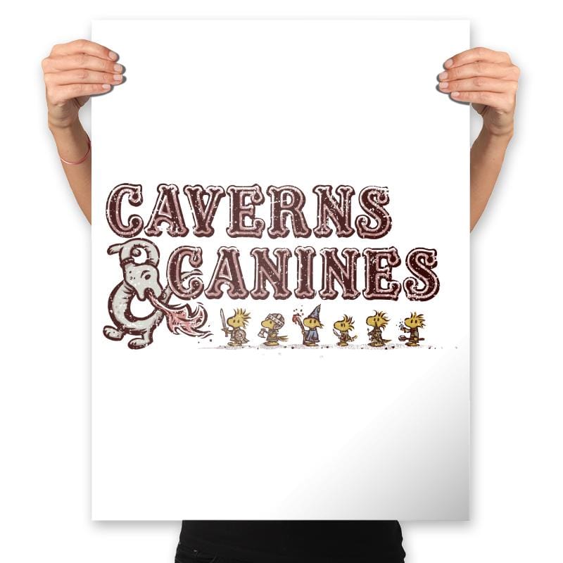 Caverns and Canines - Prints Posters RIPT Apparel 18x24 / White