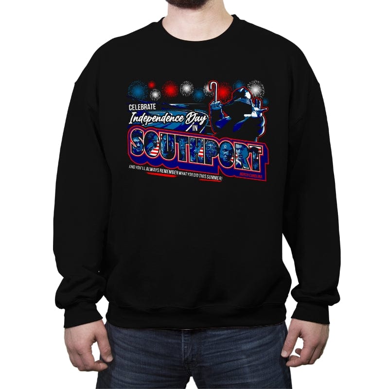 Celebrate Independence in Southport! - Crew Neck Sweatshirt Crew Neck Sweatshirt RIPT Apparel Small / Black
