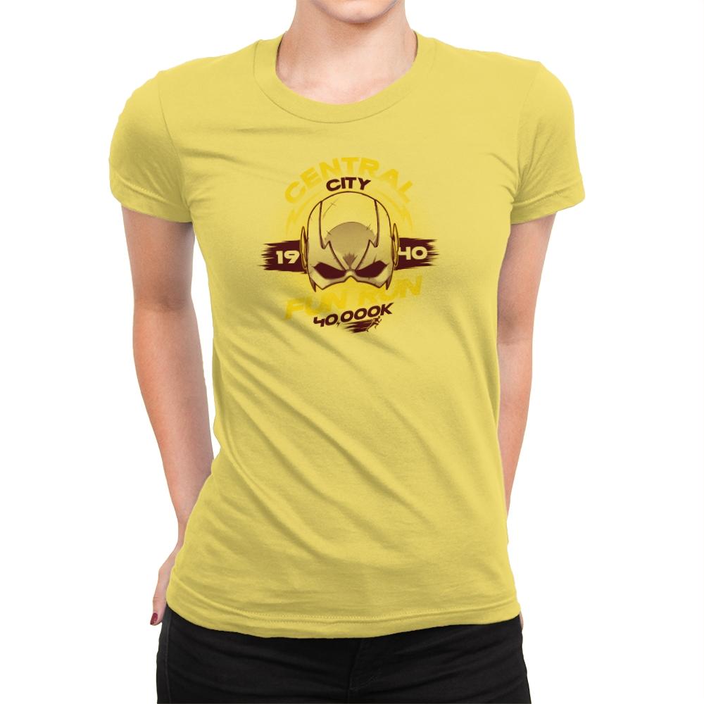 Central City Fun Run Exclusive - Womens Premium T-Shirts RIPT Apparel Small / Vibrant Yellow