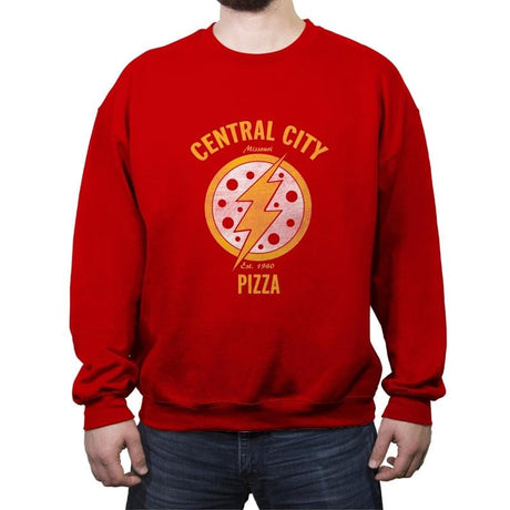 Central City Pizza - Crew Neck Sweatshirt Crew Neck Sweatshirt RIPT Apparel Small / Red