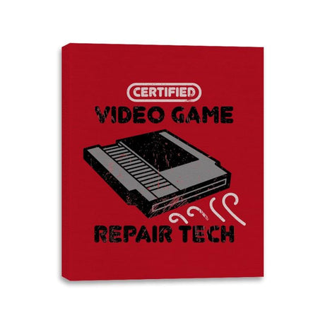 Certified Video Game Repair Tech - Canvas Wraps Canvas Wraps RIPT Apparel 11x14 / Red